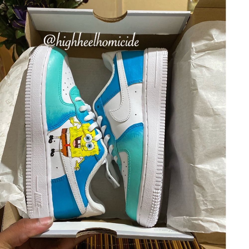 Custom Ombré SpongeBob AF1s